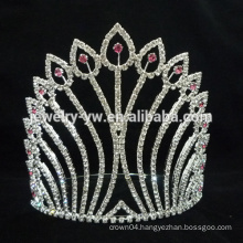 Fashion metal silver plated full crystals wedding crowns and veils